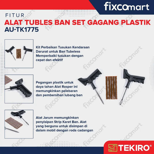 TEKIRO Alat Tubles Ban Set Gagang Plastik FIXCOMART