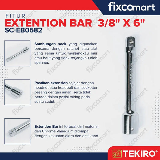 Tekiro Extention Bar 3/8 X 6 Inch / Tekiro Sambungan Mata Sock FIXCOMART