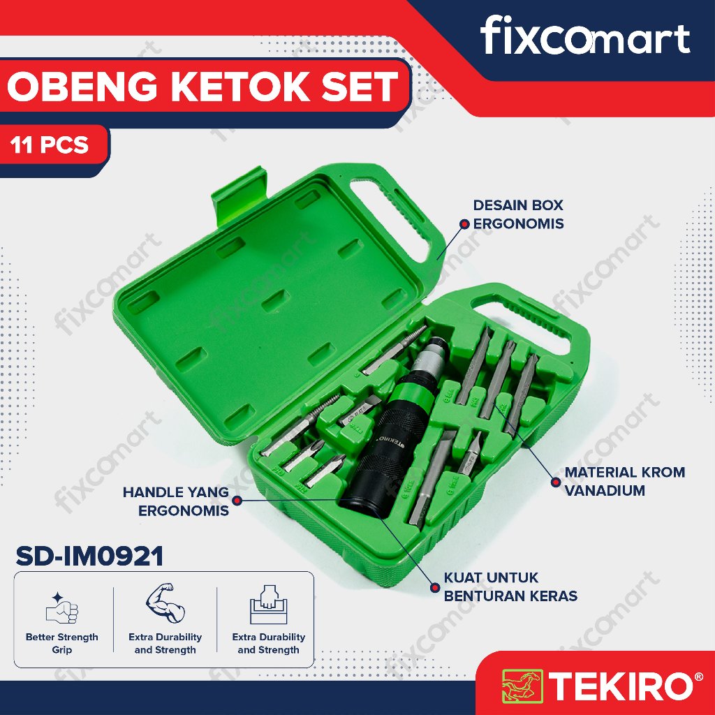 Tekiro Obeng Ketok Set 11 Pcs / Tekiro Impact Driver 11 Pcs