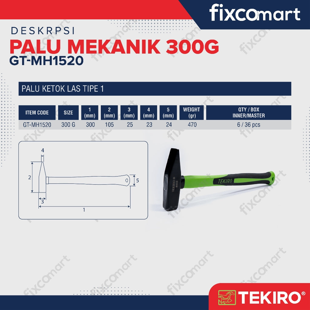 Tekiro Palu Mekanik 300G / Palu Hitam