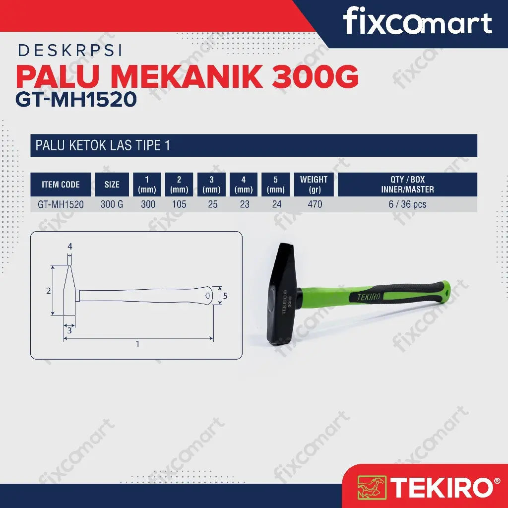 Tekiro Palu Mekanik 300G / Palu Hitam FIXCOMART