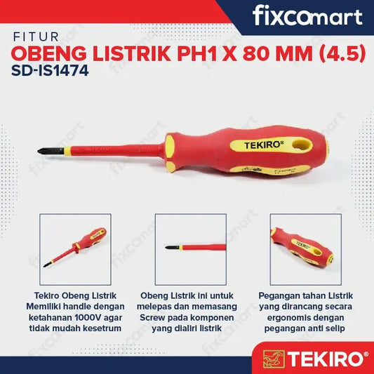 Tekiro Obeng Listrik (+) Plus dan (-) minus FIXCOMART