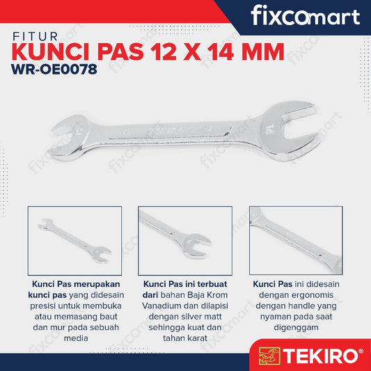 Tekiro Kunci Pas 17 X 19 mm - 12X14 MM