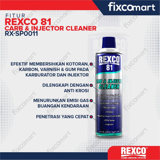 Rexco 81 Pembersih Karburator & Injector/ Carb & Injector Cleaner /  Rexco 81 500 Ml
