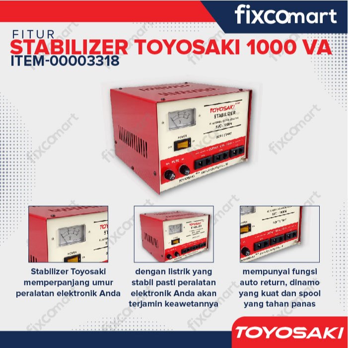 Toyosaki Stabilizer Stavol Listrik Stabiliser 500VA 1000VA 2000VA 3000VA 5000VA