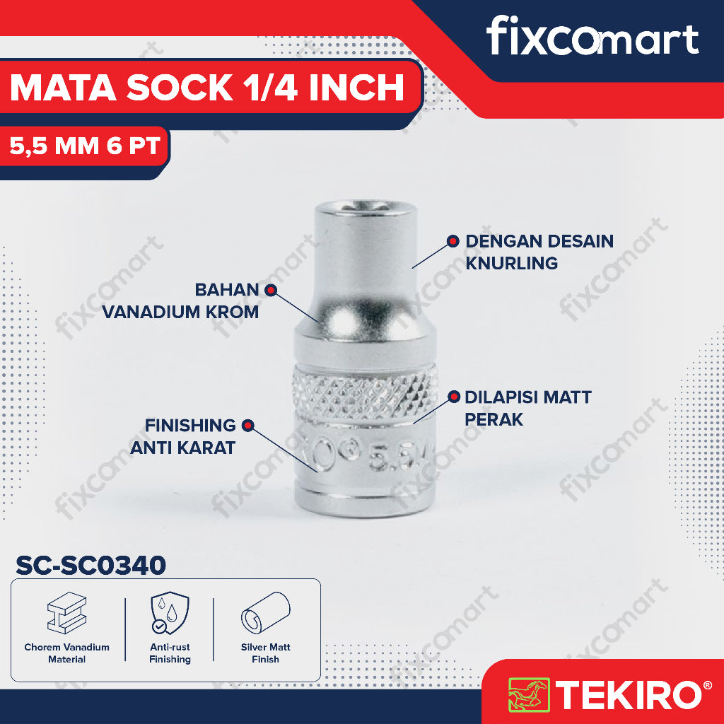 Tekiro Socket 1/4" 5.5 mm / Mata Socket 1/4 Inch