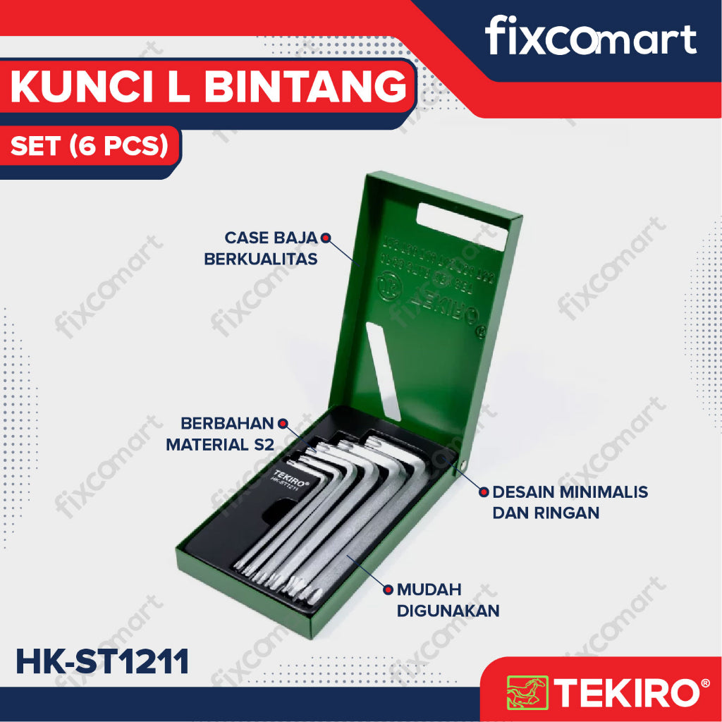Tekiro Kunci L Set Bintang 6 Pcs / Tekiro Star Key Set