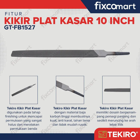 Tekiro Flat Files Bastard / Kikir Plat Kasar 10 Inch FIXCOMART