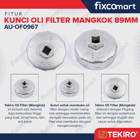Oil Filter Bowl 89 mm / Tekiro Kunci Oil Filter Mangkok
