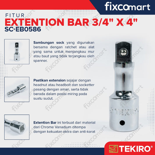 Tekiro Extention Bar 3/4 X 4 Inch / Tekiro Sambungan Mata Sock