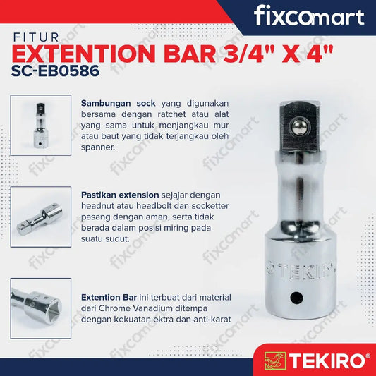 Tekiro Extention Bar 3/4 X 4 Inch / Tekiro Sambungan Mata Sock FIXCOMART