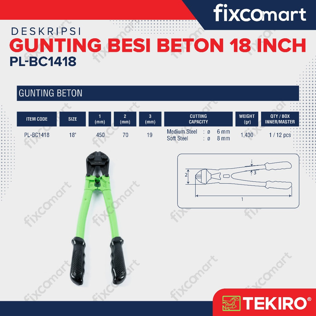 Tekiro Bolt Cutter 18 Inch / Gunting Potong Besi