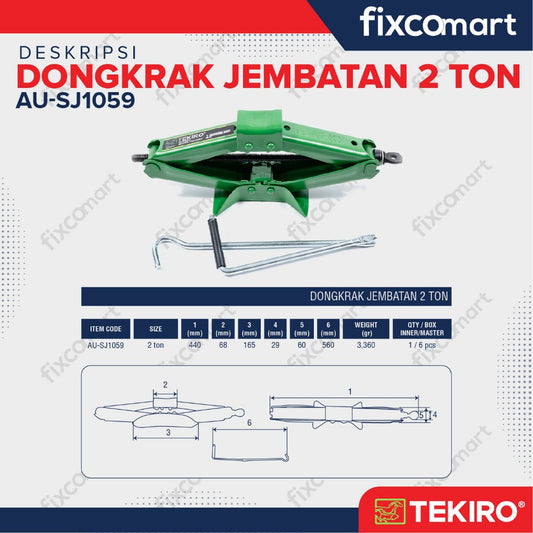 Tekiro Dongkrak Jembatan 2 Ton + Tekiro Kunci Roda Palang