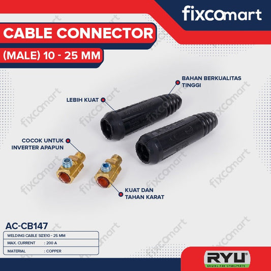 RYU Cable Connector Female / Male / Konektor Kabel Las 200 A - MALE
