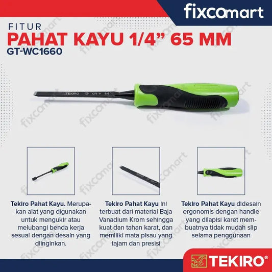 Tekiro Pahat Kayu 1/4 Inch / Tekiro Wood Chisel 6.5 Mm FIXCOMART