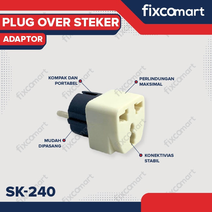 Colokan Steker T-Multi Cabang 3 Universal SNI