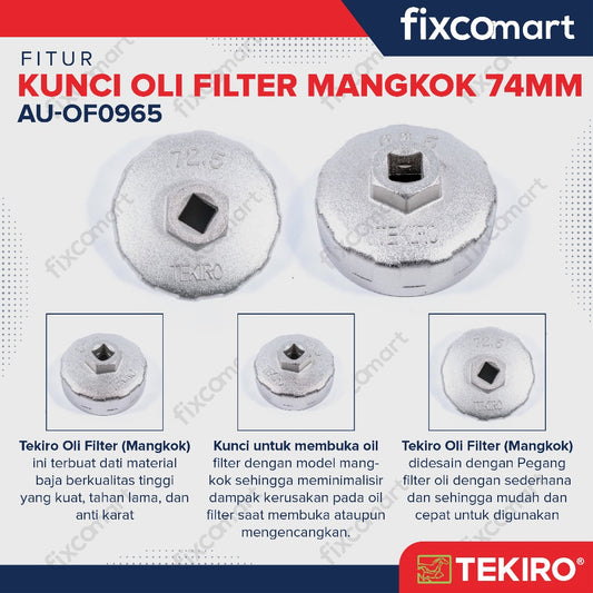 Tekiro Kunci Oil Filter Mangkok 74 Mm (Innova, Harley)