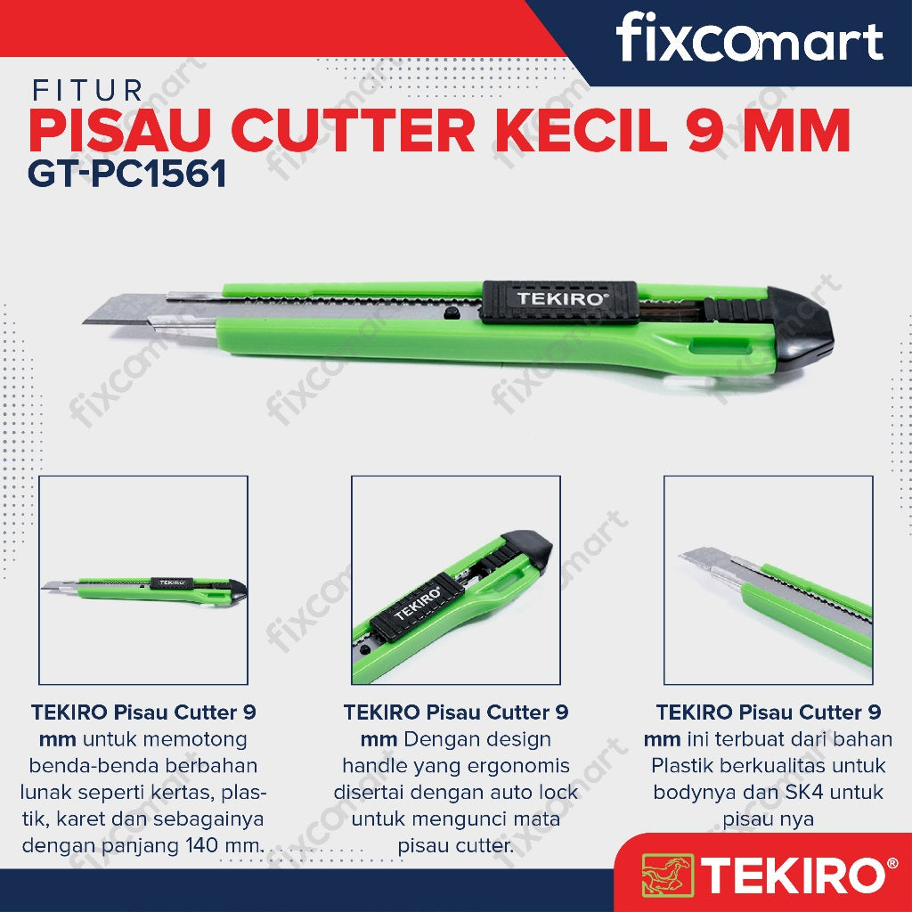 Tekiro Pisau Cutter 9 Mm / Tekiro Knife Cutter / Pisau Kecil