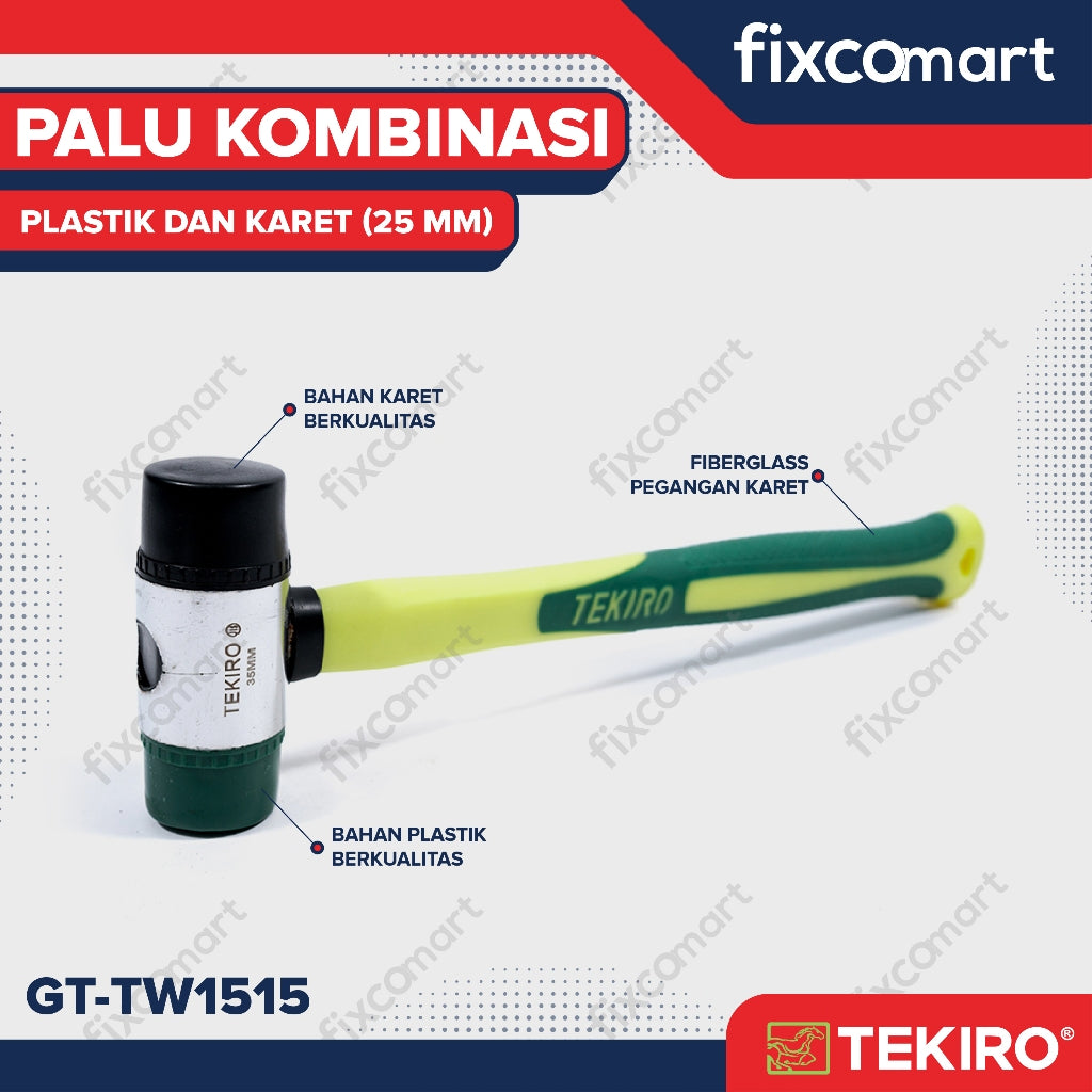 Tekiro Palu Kombinasi 25 Mm / Palu Plastik / Palu Karet