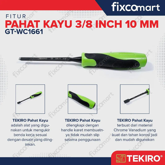 Tekiro Wood Chisel 3/8 Inch / Tekiro Pahat Kayu 10 Mm FIXCOMART