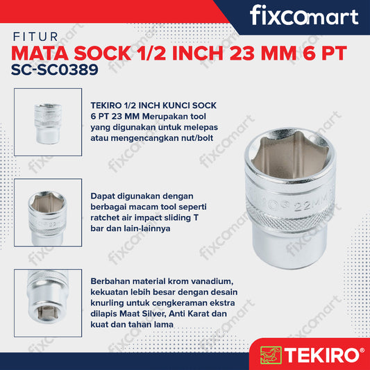 TEKIRO Mata Sock 1/2 inch 6PT (23 mm)