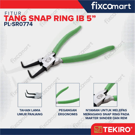 Tekiro Snap Ring Pliers Ib 5 Inch / Tang Snap Ring FIXCOMART