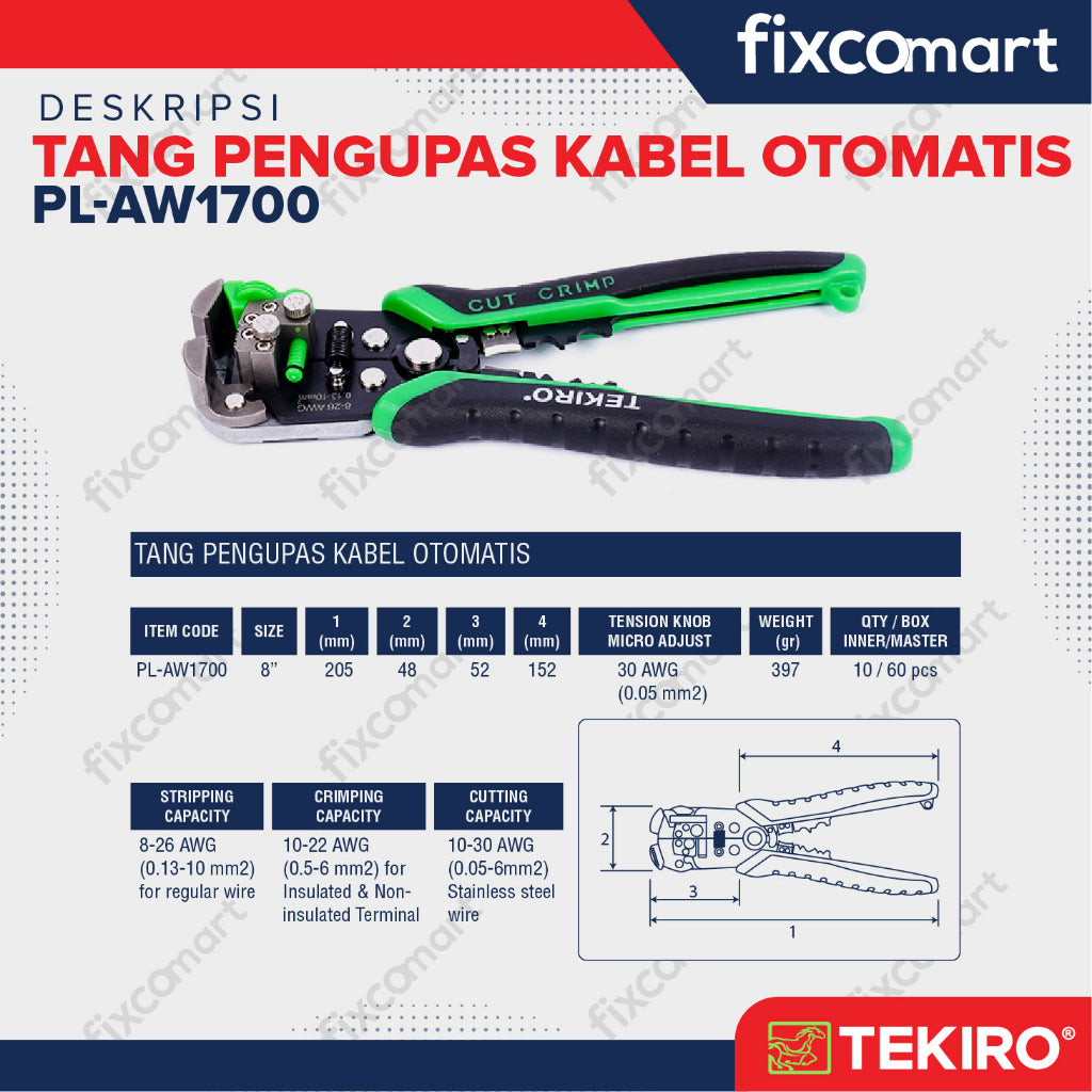 Tekiro Tang Pengupas Kabel Otomatis / Tekiro Automatic Wire Stripper