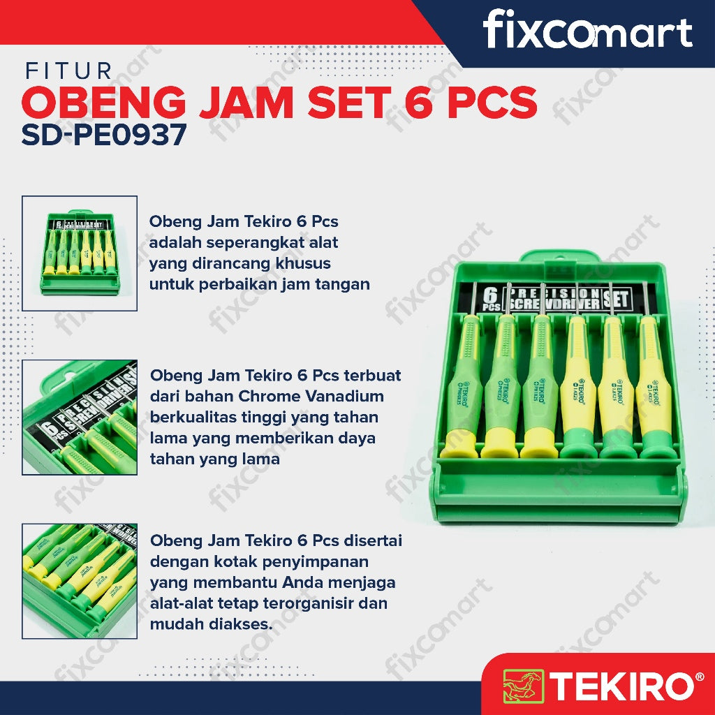 Tekiro Obeng Set Presisi 6 Pcs / Obeng Insulasi