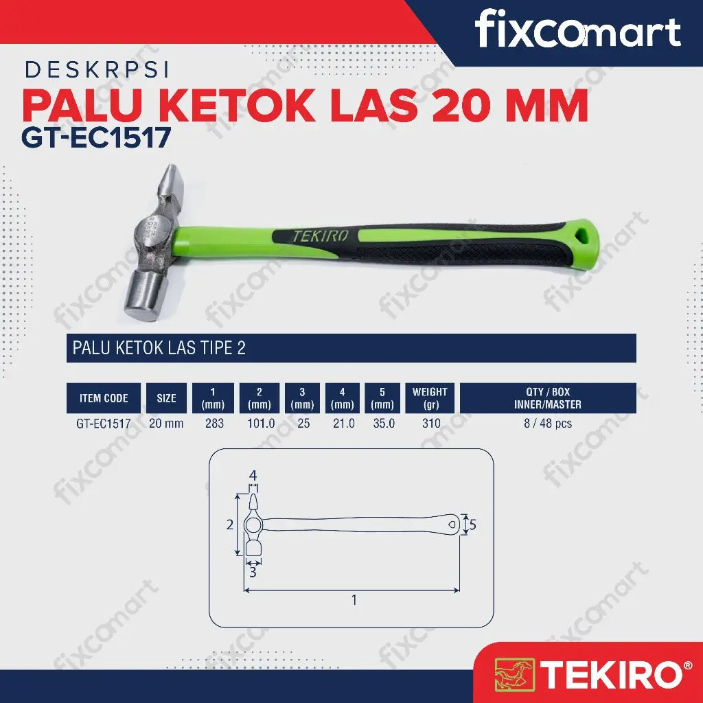 Tekiro Palu Ketok Las 20 mm / Palu Ketok FIXCOMART