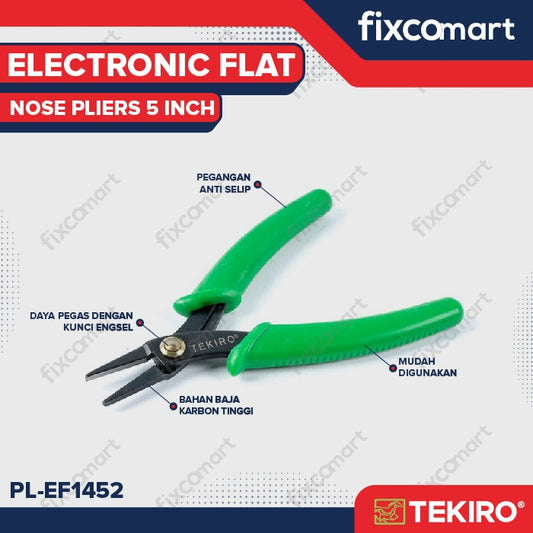 Tekiro Electronic Flat Nose Pliers / Tekiro Tang Elektronik / Tang Potong Kawat