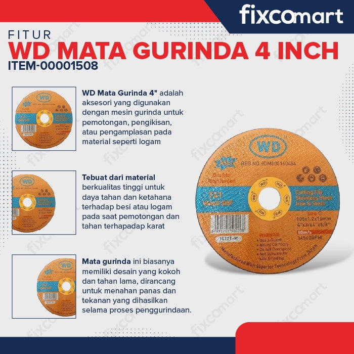 WD Mata Gurinda 4" Mata Gerinda Berkualitas