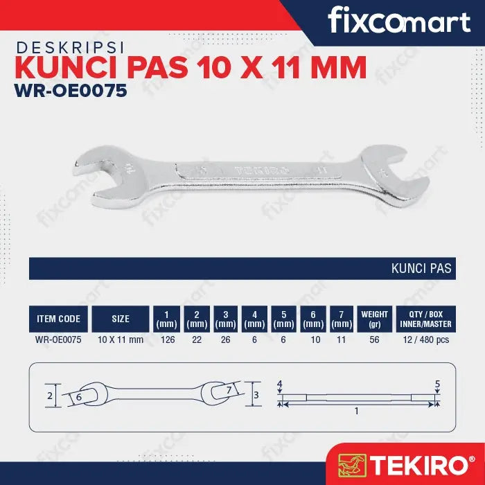 Tekiro Kunci Pas 17 X 19 mm - 10X11 MM FIXCOMART