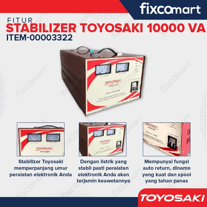Toyosaki Stabilizer Stavol Listrik Stabiliser 500VA 1000VA 2000VA 3000VA 5000VA