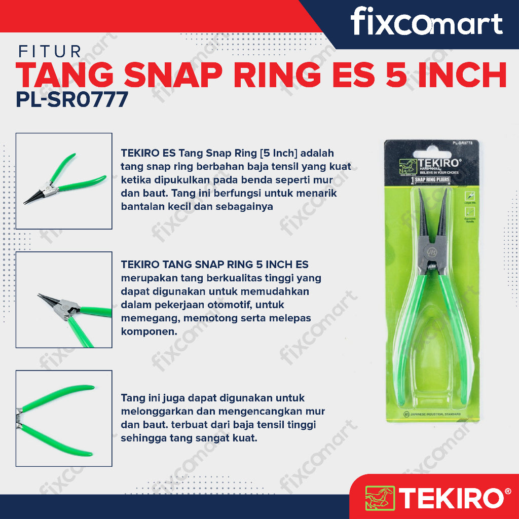 Tekiro Tang Snap Ring Es 5 Inch / Tekiro Tang Snap Ring Buka Lurus