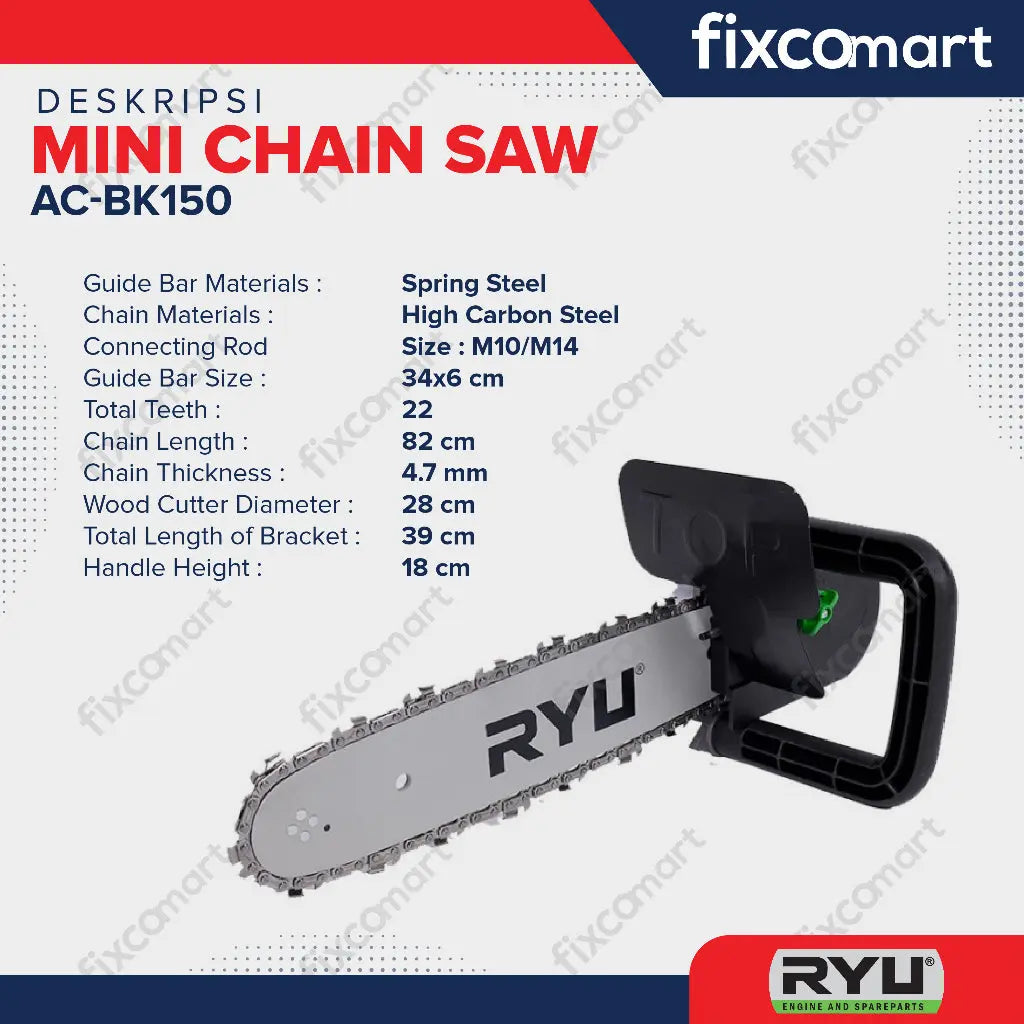 Ryu Mini Chain Saw / Adaptor Gergaji Mesin Gerinda Tangan FIXCOMART