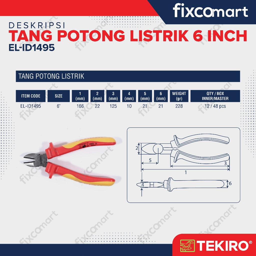 Tekiro Tang Potong Listrik 6 Inch