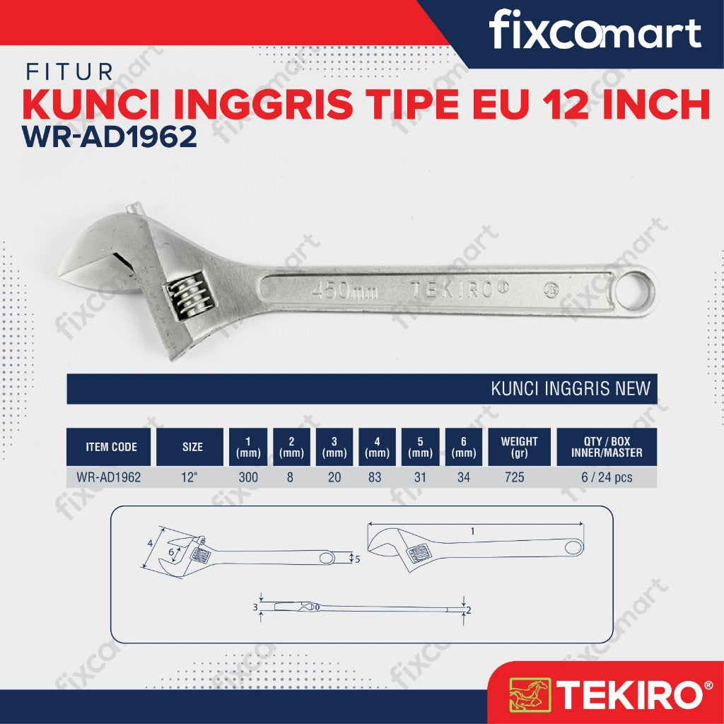 Tekiro Kunci Inggris 18 Inch