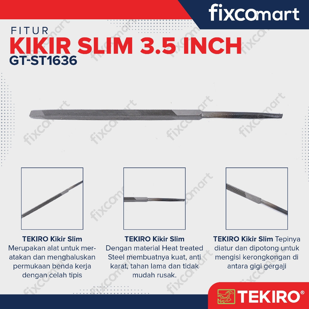Tekiro Taper Slim Files 3.5 Inch / Tekiro Kikir Slim