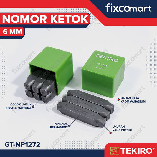 Number Punch Tekiro 6 mm / Nomor Ketok Tekiro 6 mm