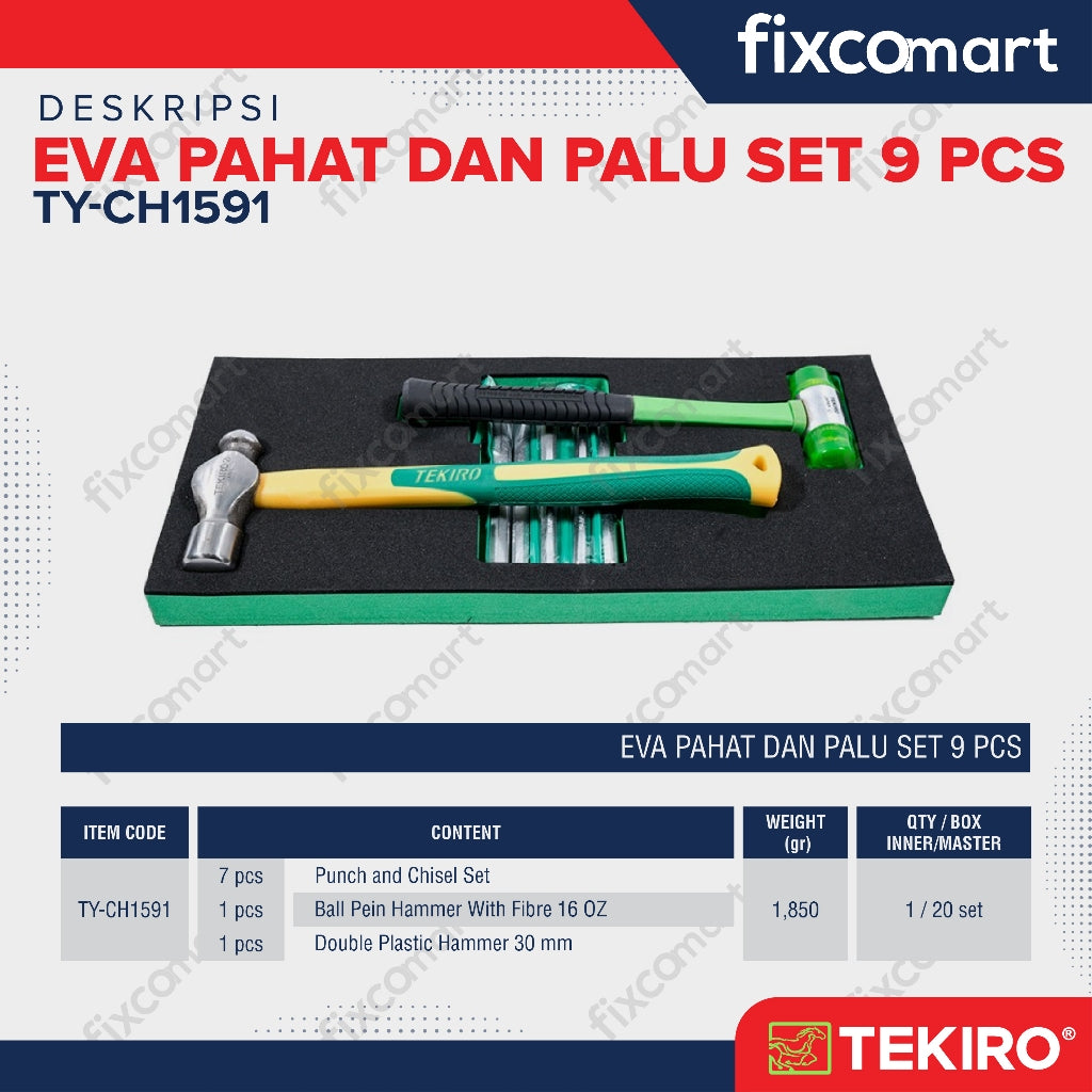 Tekiro Eva Palu & Pahat Set 9 Pcs