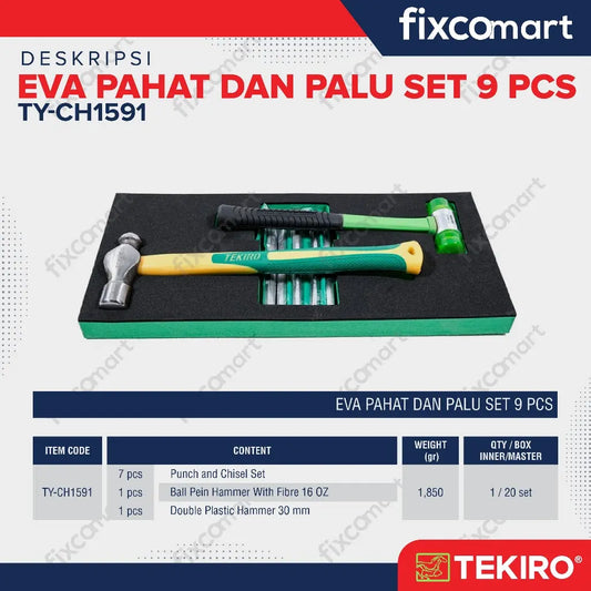 Tekiro Eva Palu & Pahat Set 9 Pcs FIXCOMART