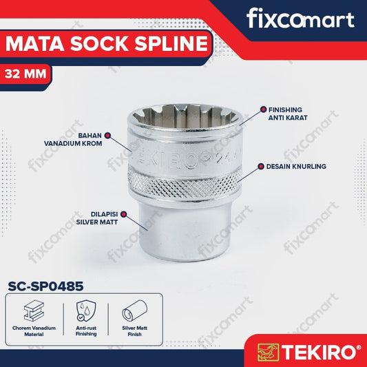 Tekiro Mata Sock Spline 1/2 Inch 32 mm / Tekiro Spline Socket