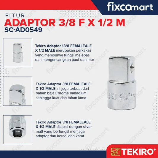 Tekiro Adaptor 3/8 F X 1/2 M FIXCOMART