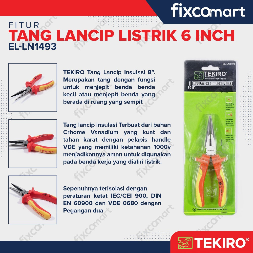 Tekiro Tang Lancip Listrik 6 Inch / Tekiro Tang Lancip Elektrik