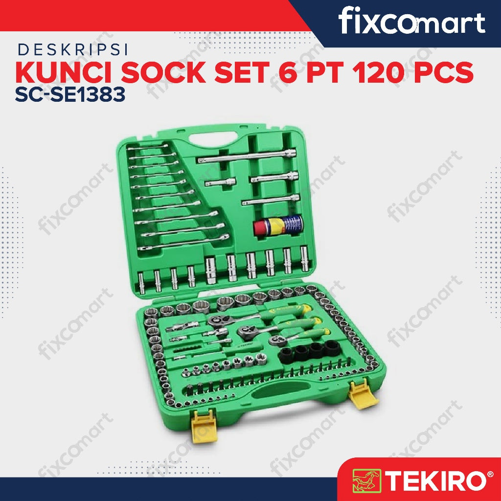 TEKIRO kunci sock set 120 pcs 1/4" - 3/8" - 1/2" Dr 6PT