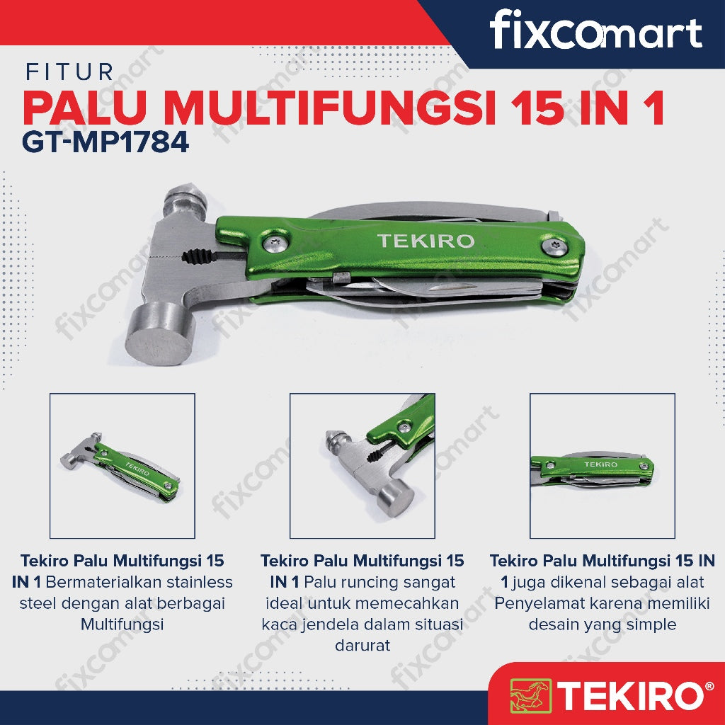 Tekiro Palu Multifungsi 15 in 1 - Lancip