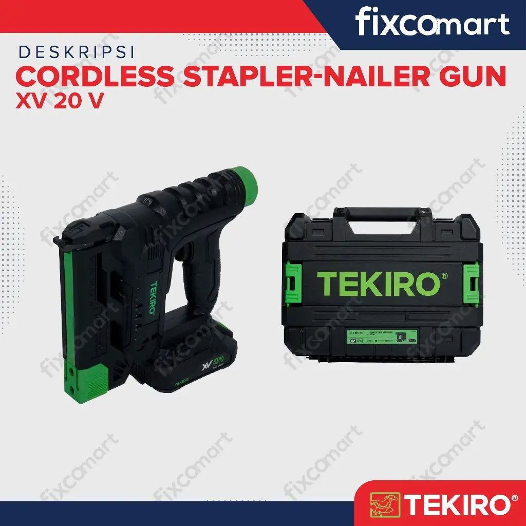 Tekiro Stapler Nailer Gun Cordless XV 20 V FIXCOMART
