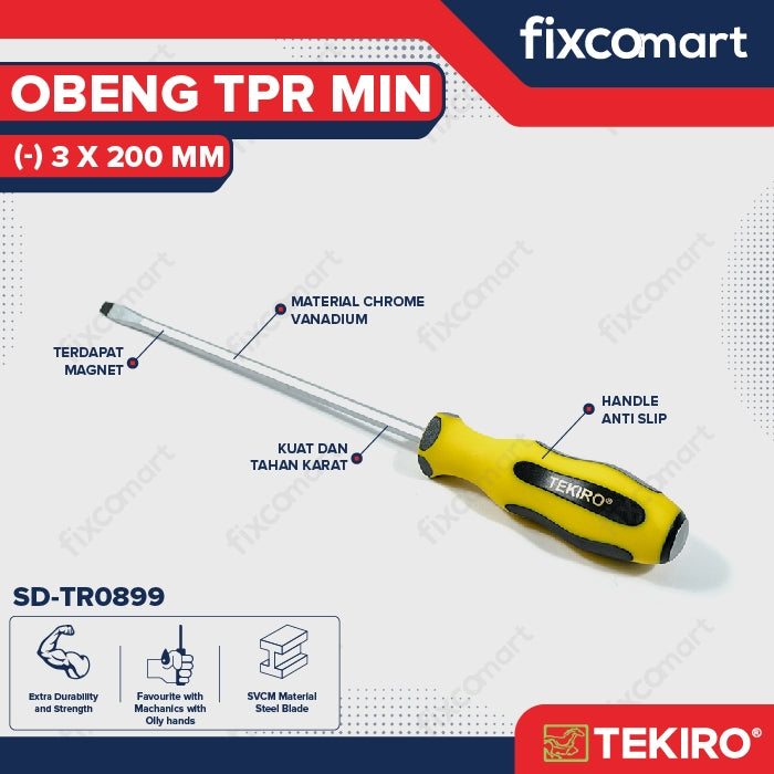 TEKIRO Obeng TPR (-) 3 X 200 mm