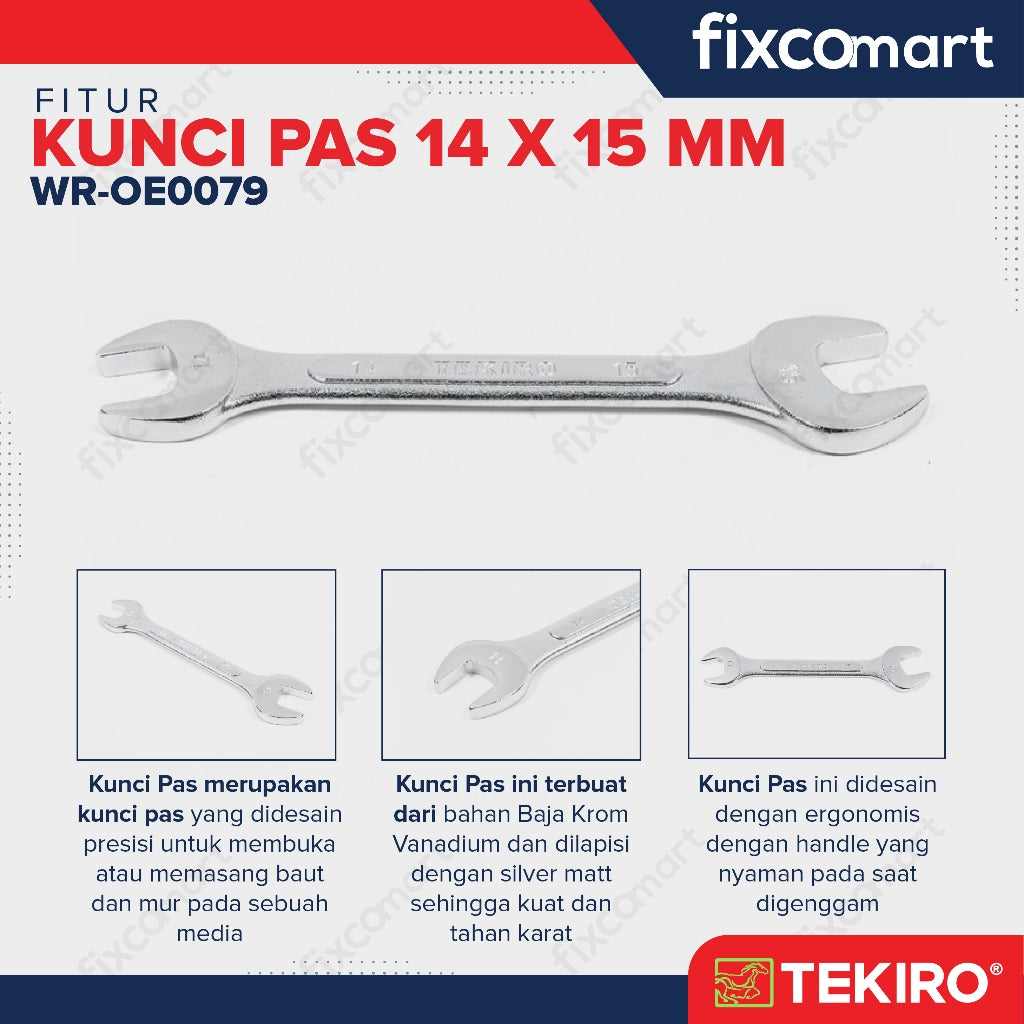 Tekiro Kunci Pas 17 X 19 mm - 14X15 MM