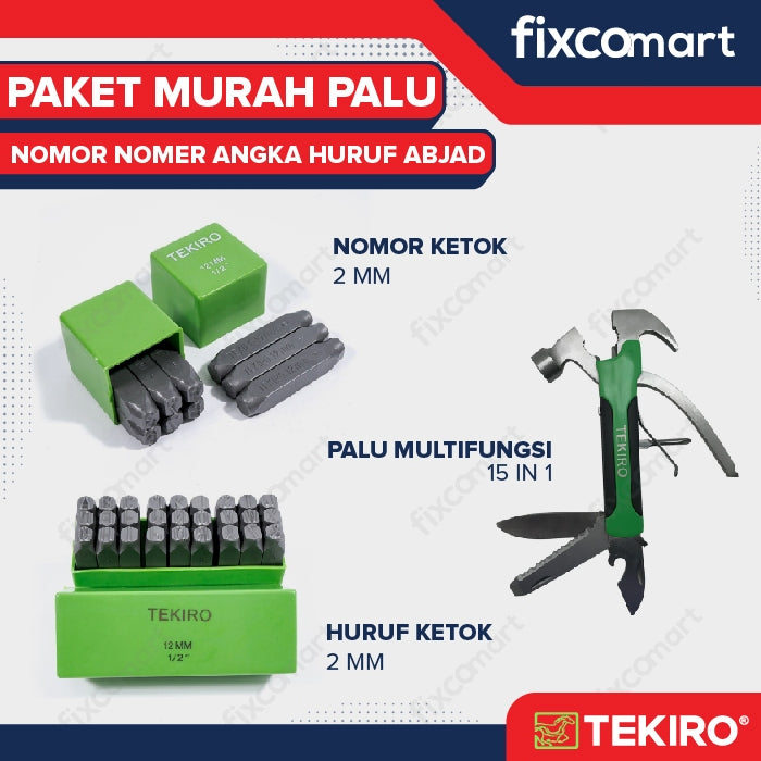 TEKIRO Paket Hemat Palu Nomor Nomer Angka Huruf Abjad Murah